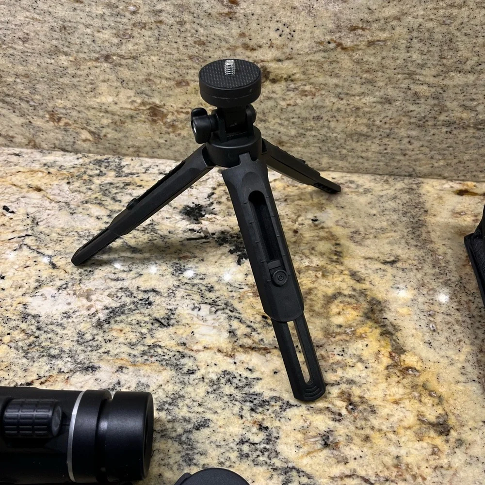 Monocular Telescope with Tripod, Cell Phone Holder, Handstrap, Eye & Lens Caps